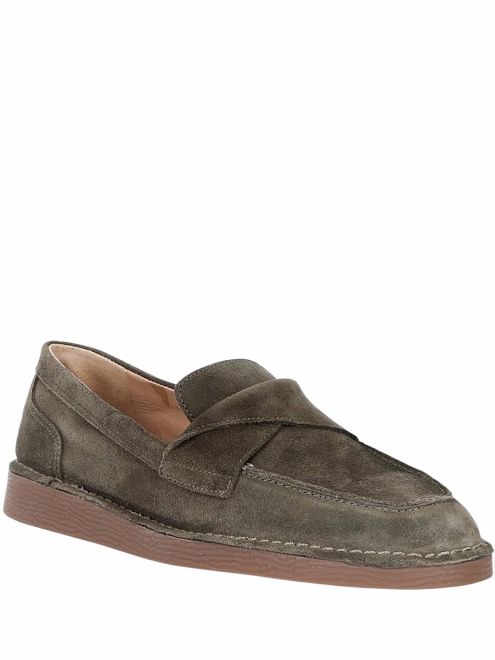 Brioso Clarence Suede Twisted Loafers 8M in Loden Olive Green NWOB